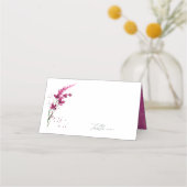 Carte De Placement Aquarelle Mariage fleur sauvage Tableau2 Fuchsia I (Devant)