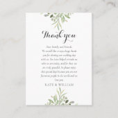 Carte De Placement Aquarelle Mariage Script Merci (Devant)