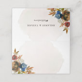 Carte De Placement Aquarelle marine et rouille Boho Floral Blank Mari (Extérieur déplié)