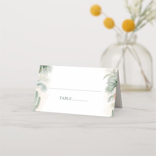 Carte De Placement Aquarelle mexicaine Cactus Palm Tree Mariage (Devant)