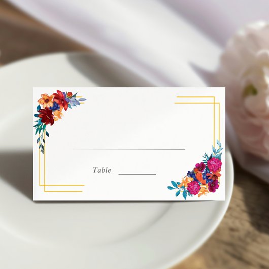 Carte De Placement Aquarelle mexicaine Fiesta Floral Mariage