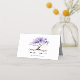 Carte De Placement Aquarelle minimale Lilac Jacaranda Mariage arbre