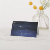 Carte De Placement Aquarelle moderne Bleu Or Numéro de table Siège (Dos)