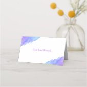 Carte De Placement Aquarelle moderne Blue Star David Bat mitzvah #LC (Dos)