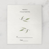 Carte De Placement Aquarelle moderne Branche d'olive verte (Extérieur déplié)