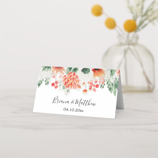 Carte De Placement Aquarelle moderne Fleur sauvage tendance Floral (Dos)