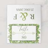 Carte De Placement Aquarelle moderne Mariage vert (Extérieur déplié)