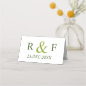 Carte De Placement Aquarelle moderne Mariage vert (Dos)
