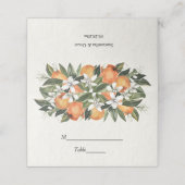 Carte De Placement Aquarelle moderne orange et fleurs (Extérieur déplié)