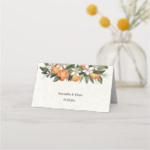 Carte De Placement Aquarelle moderne orange et fleurs (Dos)