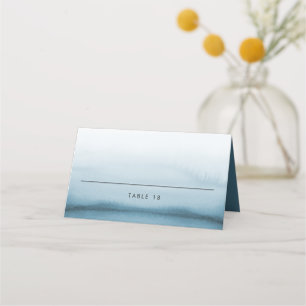 Carte De Placement Aquarelle Ombre marine Mariage minimaliste bleu