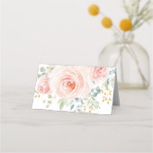Carte De Placement Aquarelle or doux Wedding shower floral (Dos)