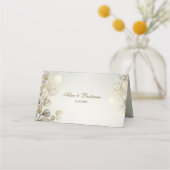 Carte De Placement Aquarelle Or Eucalyptus Foliage Mariage brillant (Dos)