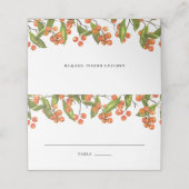 Carte De Placement Aquarelle Orange Buckthorn Berries Mariage d'été (Extérieur déplié)