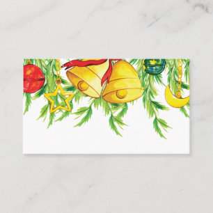 Carte De Placement Aquarelle ornements de Noël   Fêtes