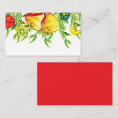 Carte De Placement Aquarelle ornements de Noël | Fêtes (Devant / Derrière)