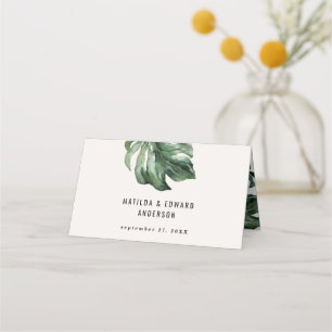 Carte De Placement aquarelle palme mariage table place carte