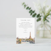 Carte De Placement Aquarelle Paris France Merci Mariage (Debout devant)