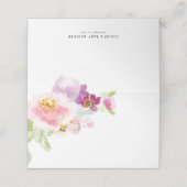 Carte De Placement Aquarelle Pastel rose & violet Fleurs (Extérieur déplié)