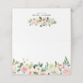 Carte De Placement Aquarelle Peach Rose Mariage Floral Garland (Extérieur déplié)