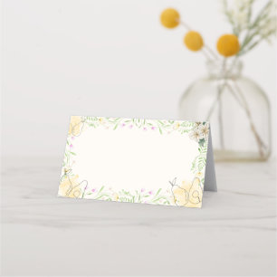 Carte De Placement Aquarelle Pear Floral Garden Baby shower noir