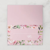 Carte De Placement Aquarelle Peony Magnolia Floral Mariage rose (Extérieur déplié)
