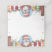 Carte De Placement Aquarelle Père Noël et cadeaux de Noël (Extérieur déplié)