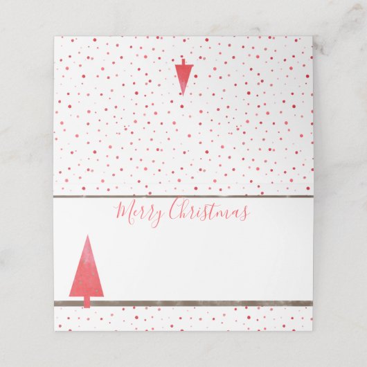 Carte De Placement Aquarelle Points et arbre de Noël 🎄 simple (Extérieur déplié)