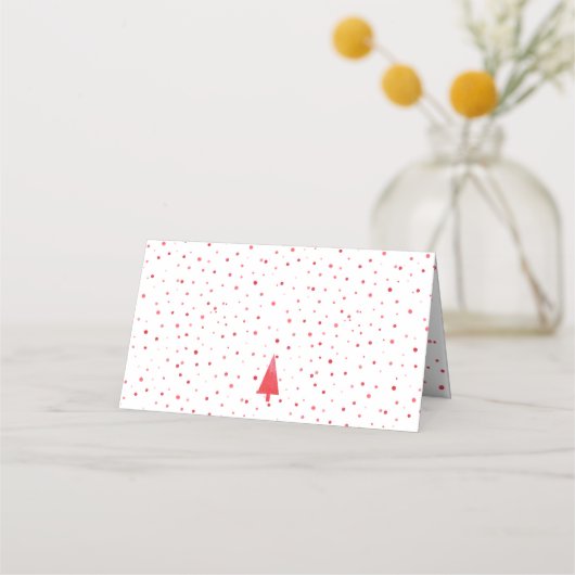 Carte De Placement Aquarelle Points et arbre de Noël 🎄 simple (Dos)