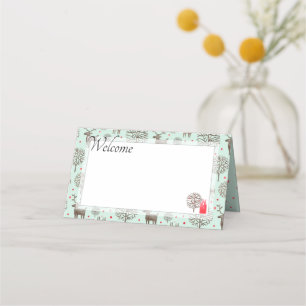 Carte De Placement Aquarelle Reindeer Motif Pastel Vert N'importe que
