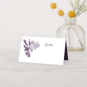 Carte De Placement Aquarelle romantique Floral Améthyste Mariage