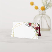 Carte De Placement Aquarelle romantique géométrique bordeaux (Dos)