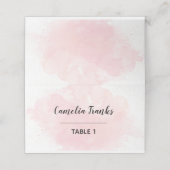 Carte De Placement Aquarelle rose (Extérieur déplié)