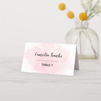 Carte De Placement Aquarelle rose
