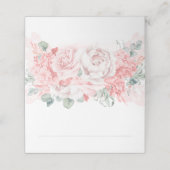 Carte De Placement Aquarelle rose douce Fleurs Mariage élégant (Extérieur déplié)