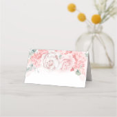Carte De Placement Aquarelle rose douce Fleurs Mariage élégant (Dos)
