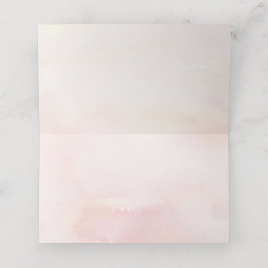 Carte De Placement Aquarelle rose douce Fleurs Mariage élégant (Intérieur déplié)