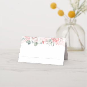 Carte De Placement Aquarelle rose douce Fleurs Mariage élégant