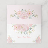 Carte De Placement Aquarelle rose douce Mariage de verdure (Extérieur déplié)