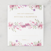 Carte De Placement Aquarelle Rose Floral Gold (Extérieur déplié)