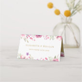 Carte De Placement Aquarelle Rose Floral Gold (Dos)