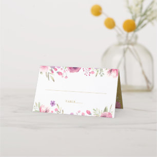 Carte De Placement Aquarelle Rose Floral Gold