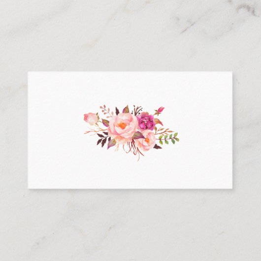 Carte De Placement Aquarelle rose Floral Or Mariage Nom réservé (Dos)