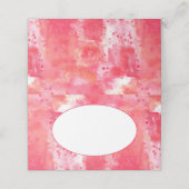 Carte De Placement Aquarelle rose moderne Confetti Nom Abstrait (Extérieur déplié)