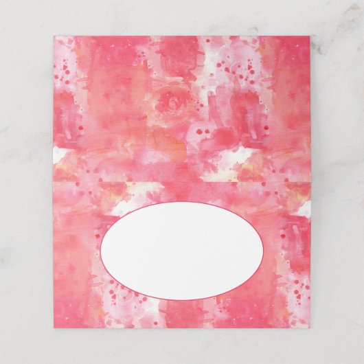 Carte De Placement Aquarelle rose moderne Confetti Nom Abstrait (Extérieur déplié)