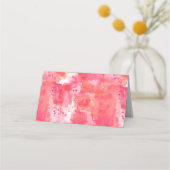 Carte De Placement Aquarelle rose moderne Confetti Nom Abstrait (Dos)