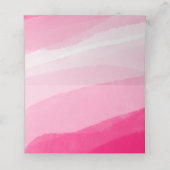 Carte De Placement Aquarelle rose moderne photo mariage plié (Intérieur déplié)