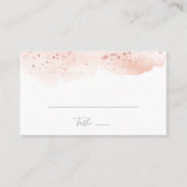 Carte De Placement Aquarelle rose or Mariage plat géométrique (Devant)