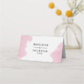 Carte De Placement Aquarelle rose pâle Trucs Numéro de tableau modern (Dos)