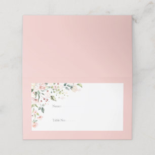 Carte De Placement Aquarelle rose Pêche Lieu de réception Florale